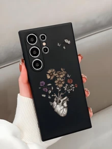 1个花卉爱心蝴蝶防摔防滑黑色手机壳，兼容 17/17 Air/17 Pro/17 Pro Max、荣耀、三星Galaxy A04e/A05s/A13/A14/A15/A34/A35/A50/A52/A53/A54/S21/S22/S23/S24/S25/S25 Ultra、6A/7A/8A、12T/13T/14T，国际版，非国内版 - 黑色 - 查看 3