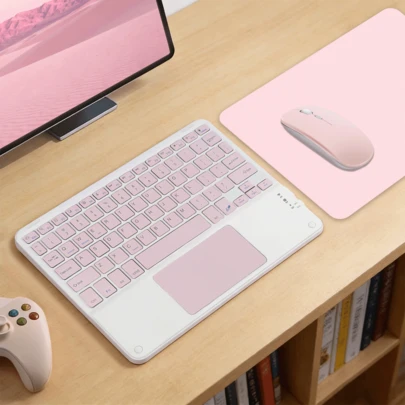 Ultra Slim Wireless Bluetooth Keyboard With Touchpad And Bluetooth Mouse, Rechargeable 10''Portable Wireless Keyboard For IPad Tablet, And IOS Android Windows Devices.Christmas Gift / Xmas Gift / New Year 2026