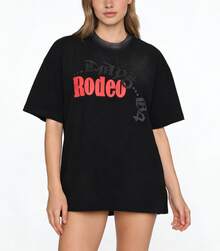 Travis Scott Cactus Jack X Sp5der "Days Before Rodeo" T-Shirt | Anniversary Edition Black Web Graphic | Premium Heavyweight Vintage Cotton Tee | Signature 555555 Puff Print Streetwear | Oversized Hip-Hop Heritage Luxury Apparel - Black - View 7