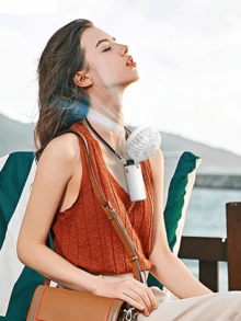 3-In-1 Handheld Fan, Can Be Worn Around Neck Or Placed On Desk, With Digital Display, 5 Wind Speed Levels. Suitable For Outdoor Travel, Makeup, Manicure, Beauty Enthusiasts And Travelers. A Great Choice For Valentine's Day And Summer Promotions. - Multiple Styles - View 7