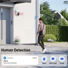 4pcs-PTZ Dual-Band (2.4G/5G) WiFi Security Cameras, Indoor/Outdoor Surveillance With Full-Color Night Vision, Two-Way Audio, AI Motion Detection & App Remote Control - 白色 - 查看 8