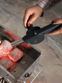 1pc Detachable Hand-Cranked Barbecue Blower, Portable Manual Barbecue Fan Without Battery, For Outdoor Camping Grill Ignition - Hand-cranked Blower - View 8