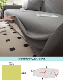 1 pieza Funda universal para sofá - Se ajusta a sofás individuales, de dos plazas, de 3 plazas y de 4 plazas, lavable a máquina, decoración moderna para el hogar - Gris - Ver 17
