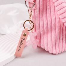 1pc Personalized Balloon Dog Bag Charm, Customized Name/Letter Keychain, Cute Animal Pendant With Engraved Leather Tag, Creative Handbag/Backpack Decoration Keyring, Suitable As Mother's Day, Birthday, Holiday, Best Friend Gift, Women Accessory - Multicolor - View 4