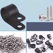 U-Shaped, R-Shaped, P-Shaped Nylon Line Clips With Holes, Cable Fixing Clips, Line Buckles, Plastic Line Buckle Straps, Line Fixers - Multicolor - View 9