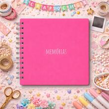 Scrapbook Photo Album  14.5x14.5 Cm – Creative Memory Book For Couples, Trips, Anniversaries And Special Moments – Various Colors Available, Premium Style, Ideal For Gifts, Storing Memories And Decorating With  Photos, Customizable, Compact, Modern And Elegant - 粉紅色的 - 查看 2