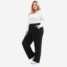 Plus Size Thick Fleece Sweatpants – Comfort And Style For Winter - Black - View 1