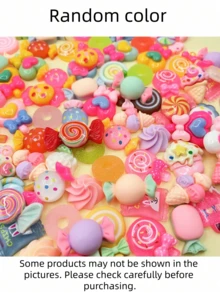 30pcs/Set Cute Mixed Resin Candy Flat Back Charms, Slime Making Supplies For DIY Crafts, Scrapbooking, Party Favors, Halloween Candy Party Decor, Christmas Home Wall Decoration (Random Color & Style) - Multicolor - View 13