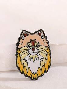 1pc Cute Cartoon Pet Dog Brooch, Creative Badge, Pug, Doberman, Pomeranian, Yorkshire Terrier, Bag Clothes Decor, Personalized Design, Versatile Lapel Pin Accessory Gifts For Mother, Father, Graduation, And Teacher - Multicolor - View 4