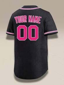 Customized Baseball Jersey For Men And Teens, Personalized Team Name And Number, Retro Sports Apparel For Fans And Team Uniforms - Black - View 4