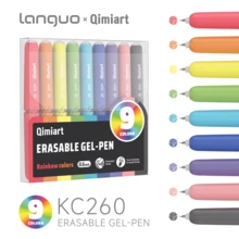 1 pezzo Penne gel colorate di alta qualità cancellabili, penne per disegno e pianificazione per studenti d'arte, 9 colori/45 colori, inchiostro a base d'acqua, pennarelli per pianificatore fai-da-te e pittura, penne colorate a grande capacità, evidenziatori - Penne gel cancellabili colorate - Visualizzare 12