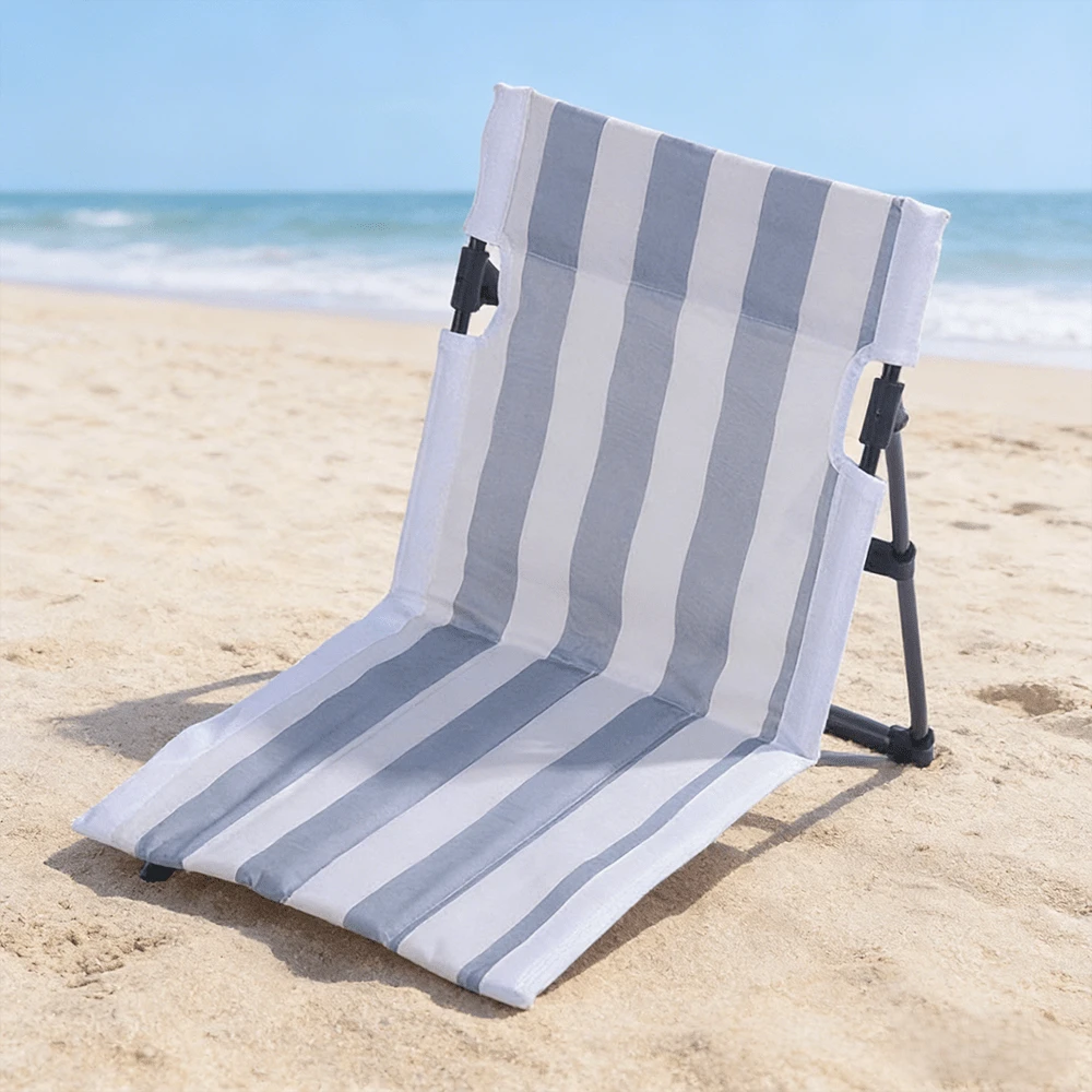New Summer Folding Chair 2026, Striped Design, Suitable For Gardens, Parks, Picnics, Beaches And Other Camping And Folding Opportunities. - Màu xanh lam - Xem 1