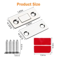16 Counts Cabinet Magnetic Catch Without Punching, Versatile For Cabinets, Drawers & Windows, Bathroom & Bedroom Use. - A - View 2