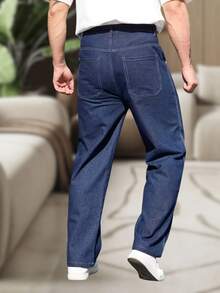Men's Dazzling Wide Leg Balloon Jeans, Skate Style. Direct From The Factory For A Limited Time. - Dark Wash - View 2
