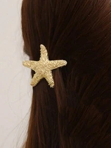 1个金属蝴蝶弹簧夹、海星弹簧夹、几何侧夹、复古金属发夹 - 彩色 - 查看 10