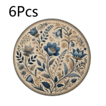 1/2/4/6/8/300 Pieces Round Vintage Premium Placemats – Elegant Table Mats Woven From 100% Polyester Fiber, Measuring 14.1714.17in/3636cm, Suitable For Kitchen, Dining Table And Birthday Party Decorations, Washable By Hand, Dry Cleaning Or Machine, Heat Resistant, Non-Slip And Easy To Clean. - Multicolor - View 20