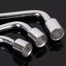 17/19/21/23/24mm 两头 L 型套筒扳手撬棒轮胎轮毂螺母扳手六角扳手套筒扳手工具汽车轮胎拆卸工具 - 鍍鉻(活動頭)(17-24MM) - 查看 3