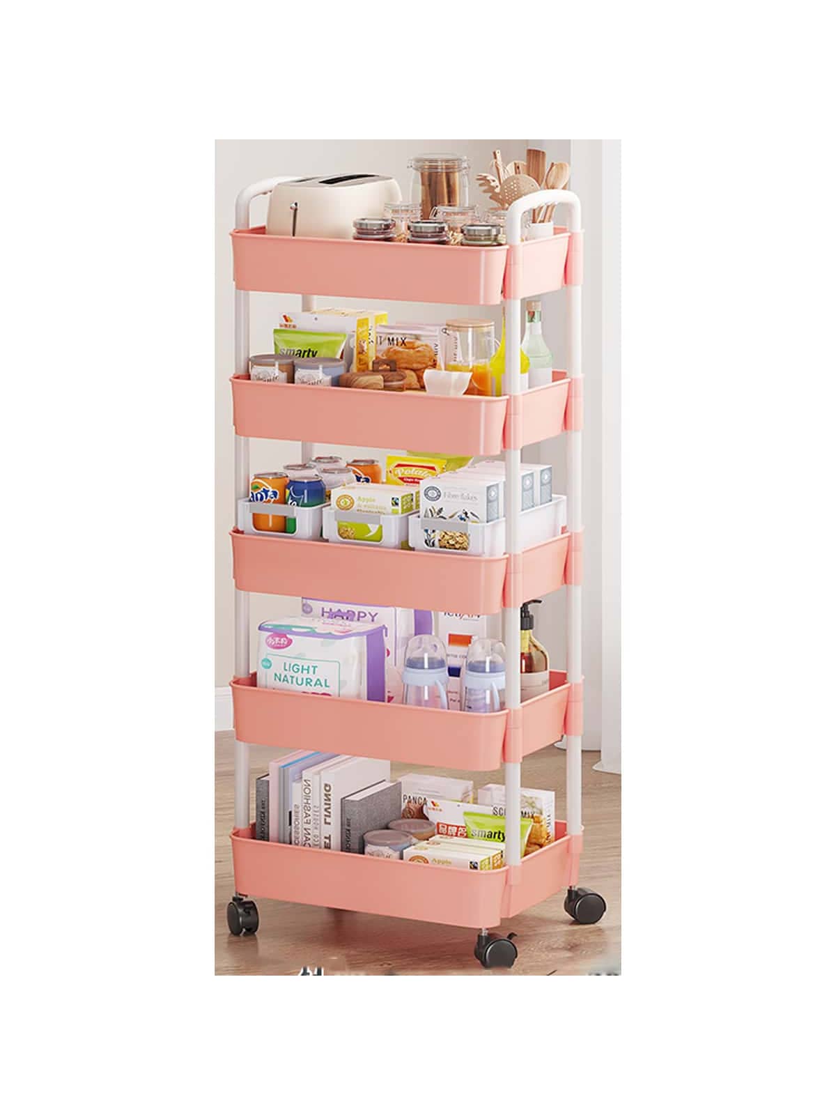 Storage Island & Carts - Pink - View 1