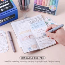 1 pezzo Penne gel colorate di alta qualità cancellabili, penne per disegno e pianificazione per studenti d'arte, 9 colori/45 colori, inchiostro a base d'acqua, pennarelli per pianificatore fai-da-te e pittura, penne colorate a grande capacità, evidenziatori - Penne gel cancellabili colorate - Visualizzare 8