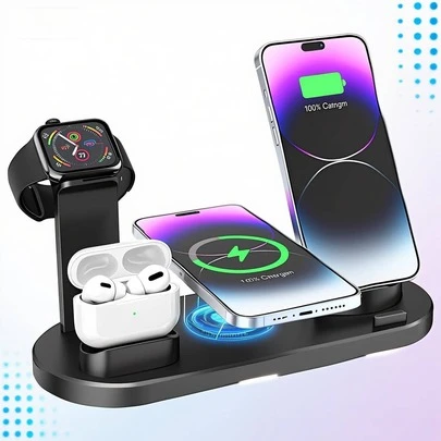 Fast Charging 3-In-1 Wireless Charger 3 In 1 Wireless Charger Station Compatible With Iphone 17/16/15/14/13/12/11/10/X/8 Plus Pro Max Mini Watch SE/11/10/9/8/7/6/5/4/3/2 Ultra APods 4/3/2/1 Easter Spring Gift