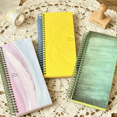 Watercolor Gradient Spiral Notebook.Cute Colorful Journal With Matching Coil Binding, Multiple Colors Available.Portable Notebook For Students, Office, Note-Taking, Journaling & Handlettering.Ideal Gift For Students, Stationery Lovers & Journaling Enthusiasts.