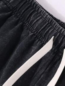 Men's Washed & Distressed T-Shirt 2-Pack - Retro-Nostalgic Style |   Exclusive For Tito's Vodka Enthusiasts |   Features Leopard Print Accents |   Printed With The Humorous "SHOW ME YOUR TITOS" Meme Slogan |   Double-Sided Print, Washed & Distressed Finish |   Men's Casual Wear |   Y2K-Style Summer Short-Sleeve Tops - 黑色 - 查看 3