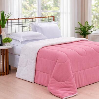Coberdrom Edredom Sherpa Com Mantinha Cobertor Quarto Casal Queen Grosso Cores 2,40cm x 2,20cm