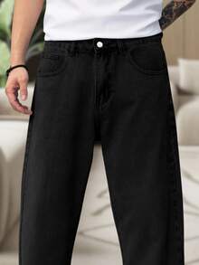 Men's Dazzling Wide Leg Balloon Jeans, Skate Style. Direct From The Factory For A Limited Time. - Hitam - View 4