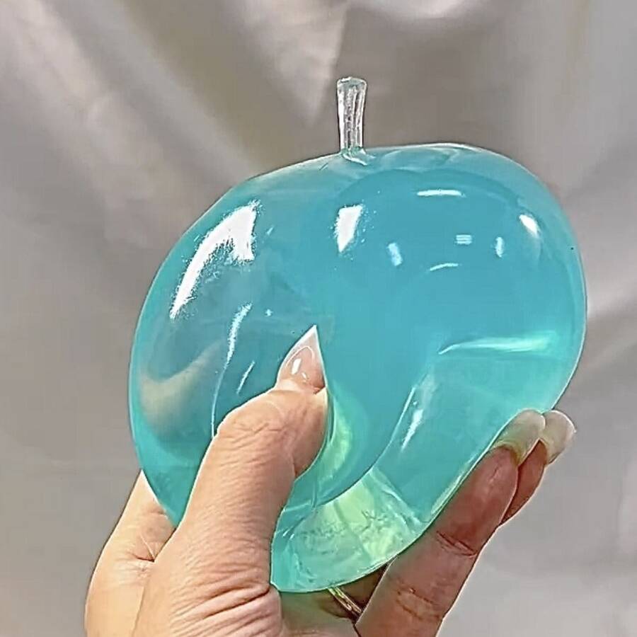 Blue Crystal Big Apple Stress Relief Toy, Slow Rebound Squeeze Toy For Pressure Relief, Office/Study Squeeze Toy, Gift/Holiday Gift/Birthday Gift - Multicolor - View 1