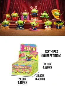 POP MART 迪士尼皮克斯玩具总动员外星人沉浸式体验系列收藏人偶，神秘盒装小绿人乙烯基玩具，高品质ABS PVC材质，2.36-2.76英寸迷你桌面摆件，精致涂装工艺，可爱角色雕塑，创意场景设计，是送给迪士尼皮克斯粉丝、玩具总动员爱好者、动画爱好者和人偶收藏家的完美惊喜礼物，也是理想的家居办公桌装饰生日礼物。 - 彩色 - 查看 13