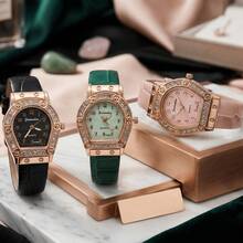 HYF-A84 Reloj Elegante para Mujer Estilo Vintage con Carátula Decorativa y Correa Cómoda Diseño Exclusivo y Detallado en Varios Colores Modernos Ideal para Cualquier Ocasión - **Cafetería - Ver 3