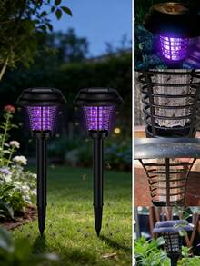 Lampe anti-moustiques solaire, lampe LED anti-moustiques solaire étanche pour le jardin, la cour, la pelouse - Multicolore - Voir 1