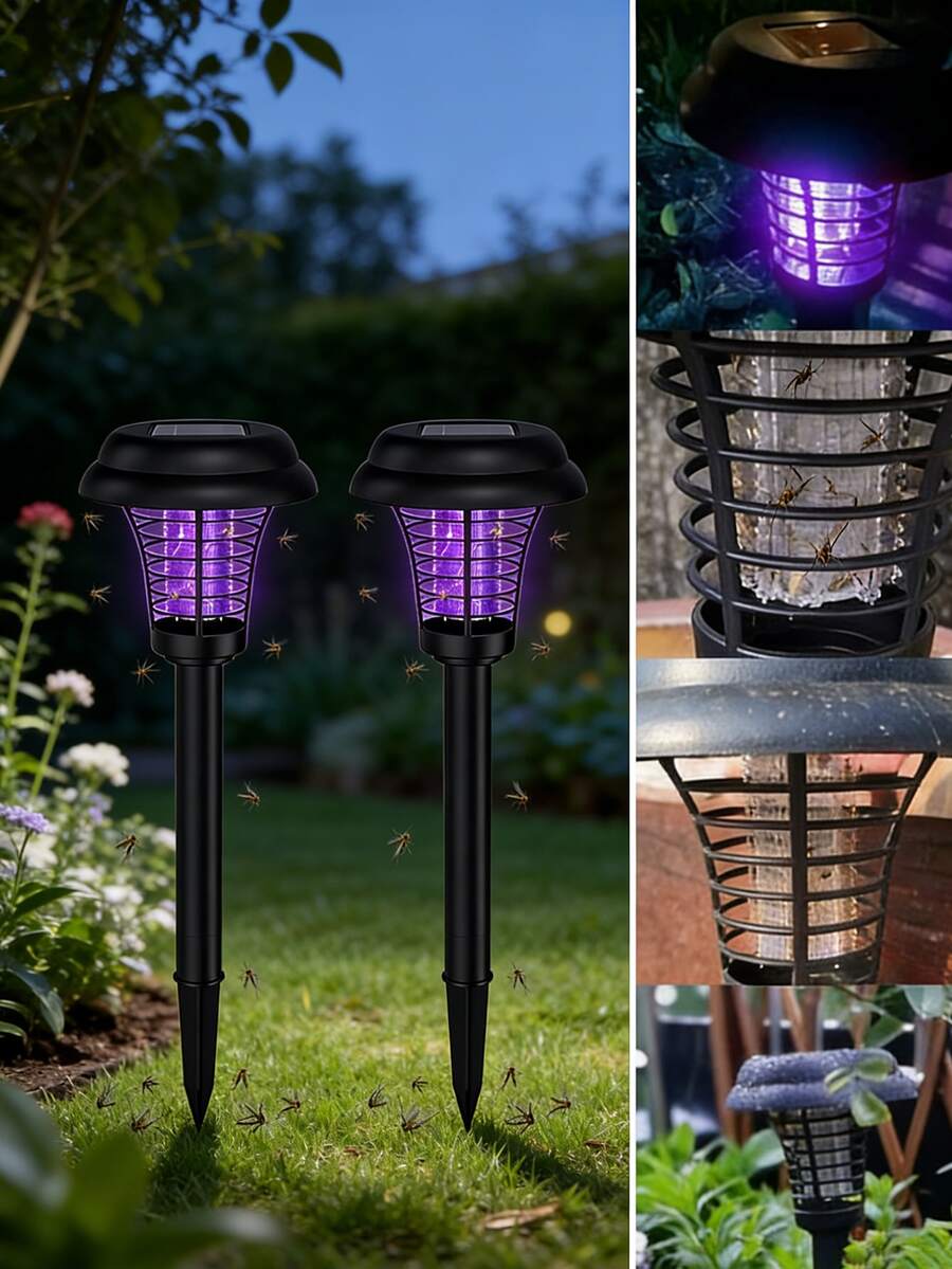 Lampe anti-moustiques solaire, lampe LED anti-moustiques solaire étanche pour le jardin, la cour, la pelouse - Multicolore - Voir 1