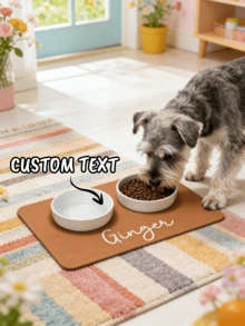 1PC Customizable Personalized Pet Food Silicone Placemat, Custom Dog And Cat Feeding Mat, Anti Slip Pet Food Mat, Custom Dog Christmas Gift, Unique Souvenir, Perfect Choice For Father's Day, Birthdays And Anniversaries,Personalized With Pet's Name ,Travel Organizer - Multicolor - View 2