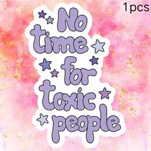 Purple Text Star, No Time For Toxic People, Gentle Yet Attitude-Driven Self-Protection Sticker, Core Is Refusing Depletion And Guarding Your Emotional Boundaries, Waterproof Vinyl Sticker - Durable Matte Surface, Self-Adhesive Bumper Sticker, Suitable For Cars, Windows, Laptops, Trucks, Water Bottles - Multi-Functional Durable Design, Car Sticker - Vinyl - View 10
