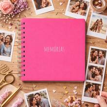Scrapbook Photo Album  14.5x14.5 Cm – Creative Memory Book For Couples, Trips, Anniversaries And Special Moments – Various Colors Available, Premium Style, Ideal For Gifts, Storing Memories And Decorating With  Photos, Customizable, Compact, Modern And Elegant - 粉紅色的 - 查看 4