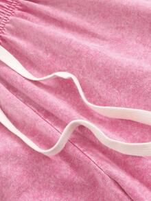 Pink Washed Pure Cotton Shorts Comfortable&Versatile Perfect For Daily Outfits Outdoor Activities Beach Fitness And Travel Resistant To Dirt Easy To Clean Easy To Put On And Take Off Fashionable Versatile Ideal Gift For Relatives And Friends High End Texture - 粉色 - 查看 3