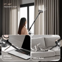 Homeika Cordless Vacuum Cleaner, 300W 23KPa Powerful Suction Vacuum With LED Display, 3 Suction, 48mins Runtime, Lightweight Stick Cleaner With Sofa Brush For Hard Floor/Carpet/Pet Hair/Car - 黑色 - 查看 3
