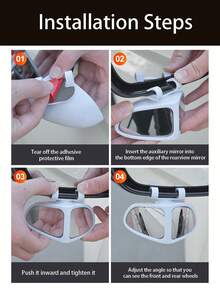 1pc/1set High-Definition Blind Spot Rearview Mirrors, Suitable For Vehicles -360 ° Adjustable, Providing Wide-Angle View For Front And Rear Wheels, Using Ultra Transparent Glass, Very Suitable For Trucks, Suvs, And Sedans, Ensuring Driving. - Multicolor - View 7