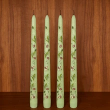 Nến thân dài 25cm in họa tiết, phong cách Châu Âu lãng mạn, thích hợp cho bữa tối dưới ánh nến, đám cưới, ngày lễ, sử dụng tại nhà, không khói. - Nhiều màu - Xem 5