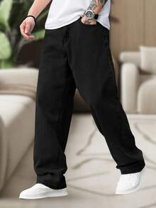 Men's Dazzling Wide Leg Balloon Jeans, Skate Style. Direct From The Factory For A Limited Time. - Hitam - View 1