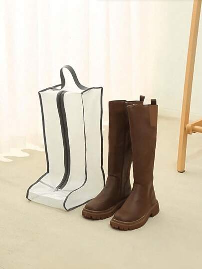 1pc Boot Storage Bag, Dust-Proof Bag For Tall Boots, Travel Shoe Bag, Home Boot Organizer With Transparent Window