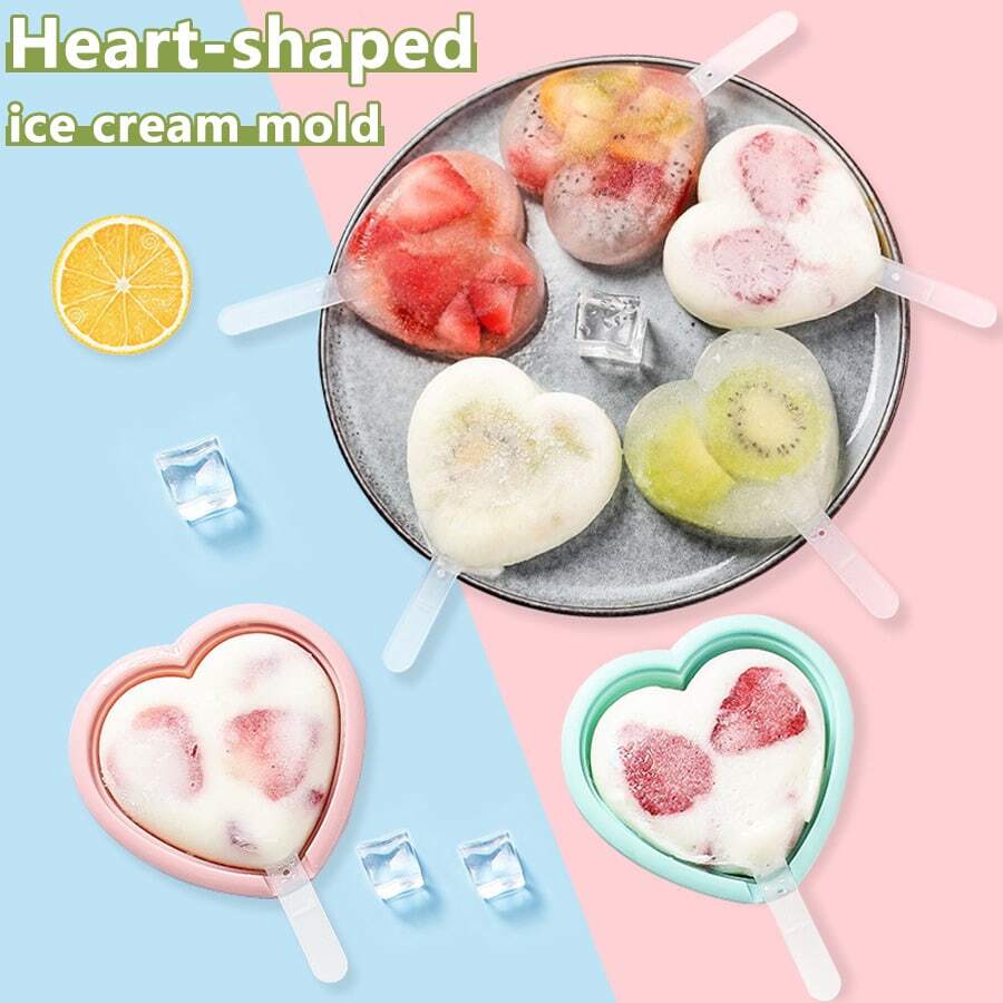 1 khuôn làm kem kèm que, khuôn silicon làm kem có nắp chống tràn, khuôn mini tái sử dụng, dùng để làm các món tráng miệng và sô cô la tự làm tại nhà. - Nhiều màu - Xem 1