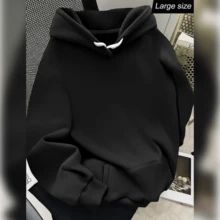 Men's Fashion Hoodie, Plus Size, Men's Hoodie Design, Print REF-5065 - 黑色 - 查看 2