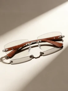 1 Pair Men's Square Transparent Fashion Glasses, Suitable For Daily Wear, All-Season Gentleman Style, Can Be Fitted With Prescription Lenses - Multicolor - View 1