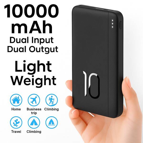 Portable Charger 10000mAh, Fast Charging Power Bank, 2 Ports 4.8A Output External Battery  Compatible With Phone 16/15/14/13/12 Series & Android