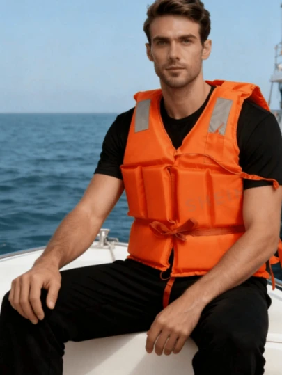 1 chiếc áo phao chuyên nghiệp dày dặn, có độ nổi cao dành cho người lớn, thích hợp cho bơi lội, câu cá, chèo thuyền, phòng chống lũ lụt, áo phao di động cho thanh thiếu niên, vật dụng cần thiết cho bãi biển, phụ kiện bãi biển, phao bơi.