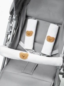 [Oeko-Tex] Almofada e Apoio de Ombro para Carrinho de Bebê, Design Cartoon Dupla Face, Apoio de Ombro Macio e Amigo da Pele, Capa de Apoio de Braço, Adequado para Uso Diário com Recém-Nascidos, Todas as Estações - Multicolorido - Visão 9