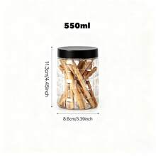 3/6/12pcs 20oz Transparent Plastic Checkerboard Jars With Black Lids, Reusable Storage Containers For Dry Goods, Dried Fruits, Spices And Honey - View 10