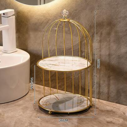 Sản phẩm mới bán chạy: Hộp đựng đồ trang điểm bằng sắt đặt trên mặt bàn phòng tắm, giá trưng bày mỹ phẩm.